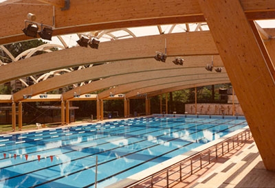 Swimming pool roofing system